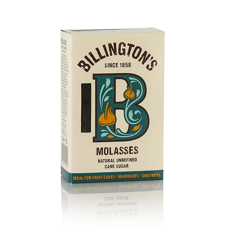 Molasse Zucker-Pulver, dunkel, Roh-Rohrzucker, kräftiges Aroma, Billington´s, 500 g