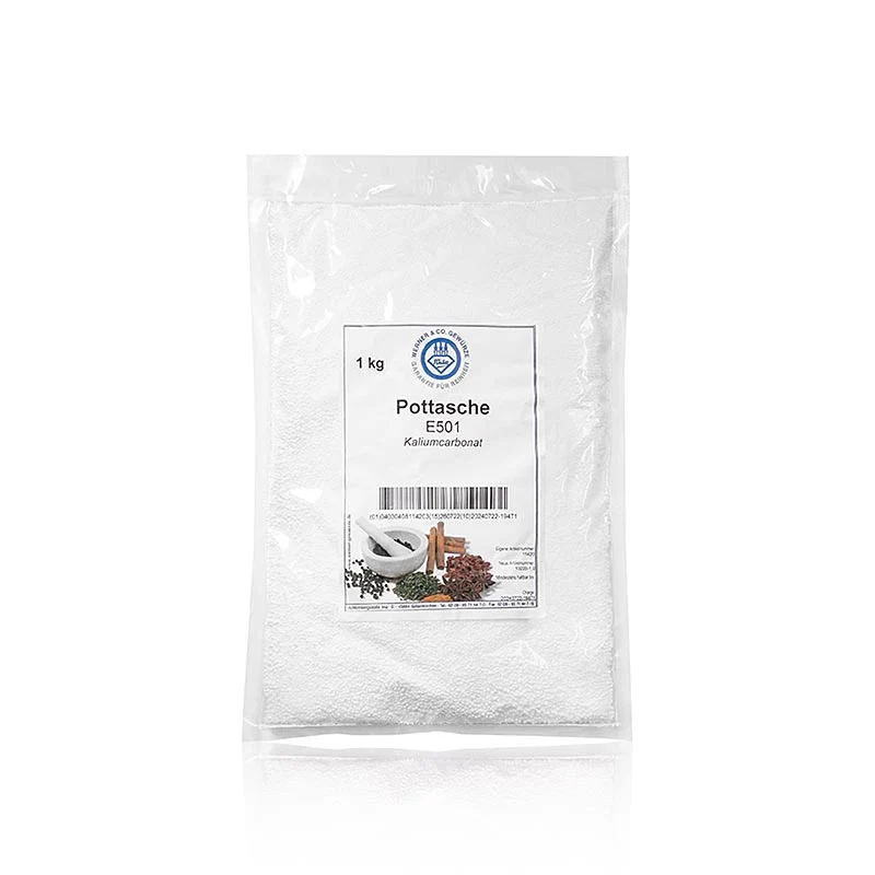 Pottasche - Kaliumcarbonat, für Lebkuchenteige, E501, 1 kg