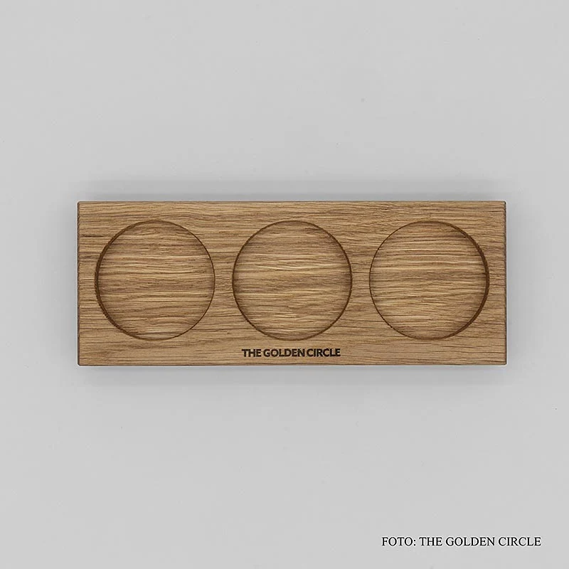 THE GOLDEN CIRCLE - Gewürzbrett für 3 Gewürze, 225x85x25 mm, deutsche Eiche, 1 St