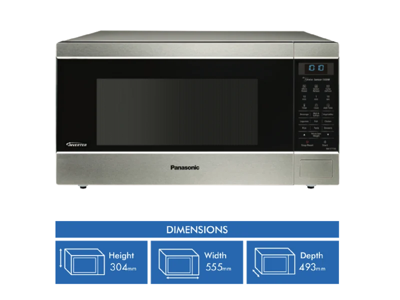 Panasonic 44L 1100W Inverter Sensor Microwave Oven Stainless Steel