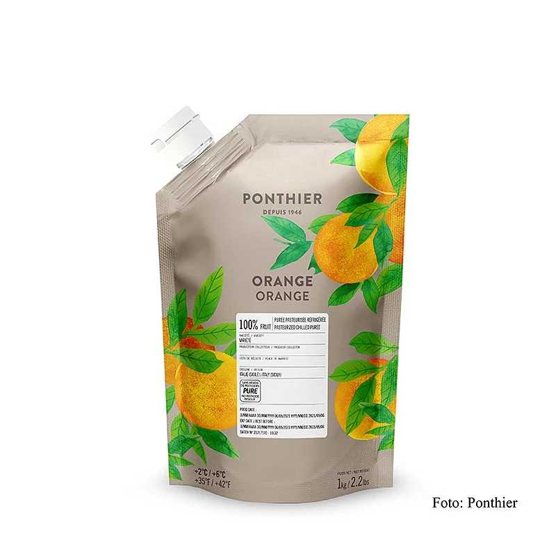 Ponthier Orangenpüree, 100 % Frucht, ungezuckert, 1 kg