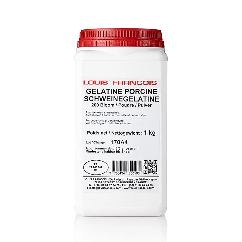 Gelatine Pulver, weiss, 200 Bloom, Louis Francois, 1 kg
