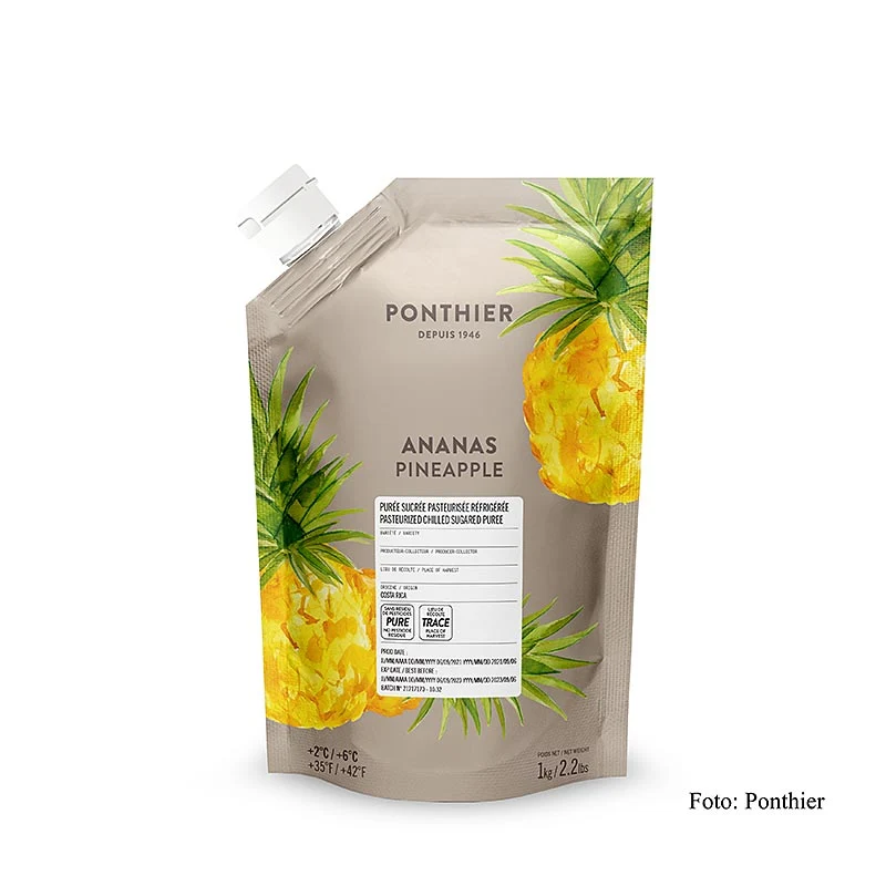 Ponthier - Püree - Ananas, mit Zucker, 1 kg