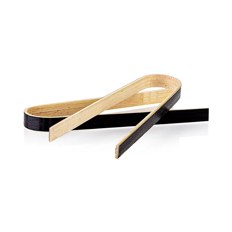 Einweg Bambus Holz Pinzette, 9cm, schwarz, 20 St