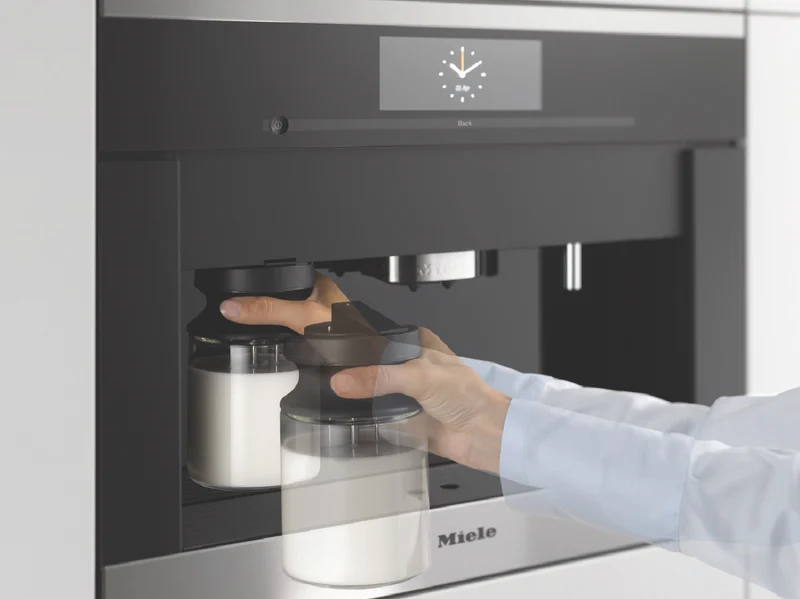 Miele 45cm Built-In Coffee Machine with AutoDescale and Plumbed-In DirectWater Connection Obsidian Black