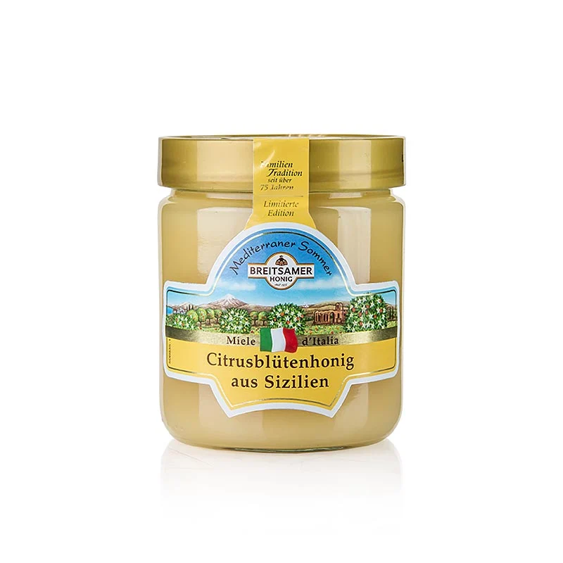 Breitsamer Honig "Mediterraner Sommer", Citrusblüte aus Sizilien, 500 g