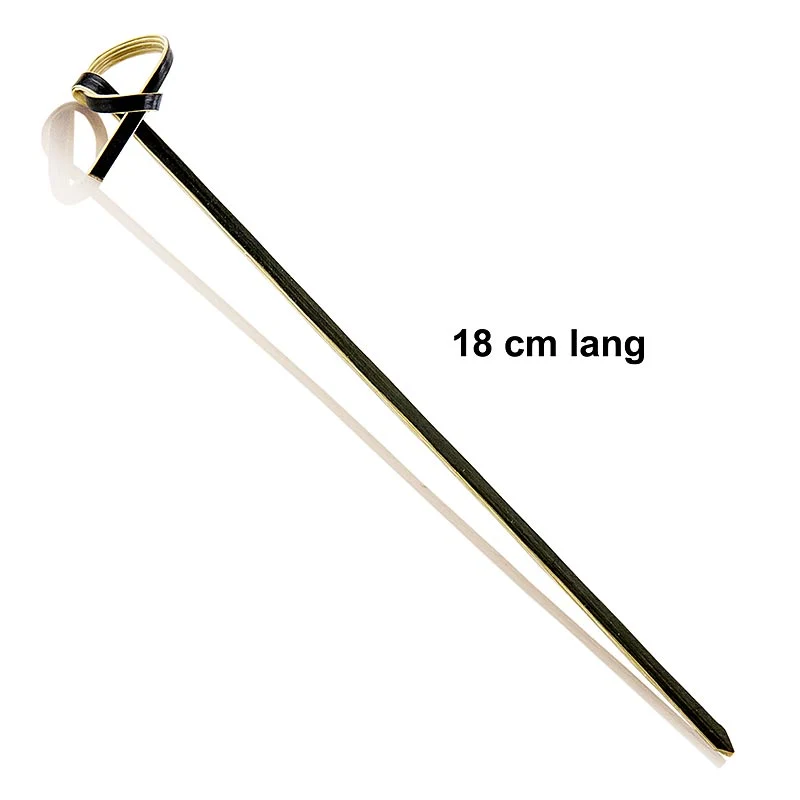 Bambus-Spieße, mit Knotenende, schwarz, 18cm, 250 St