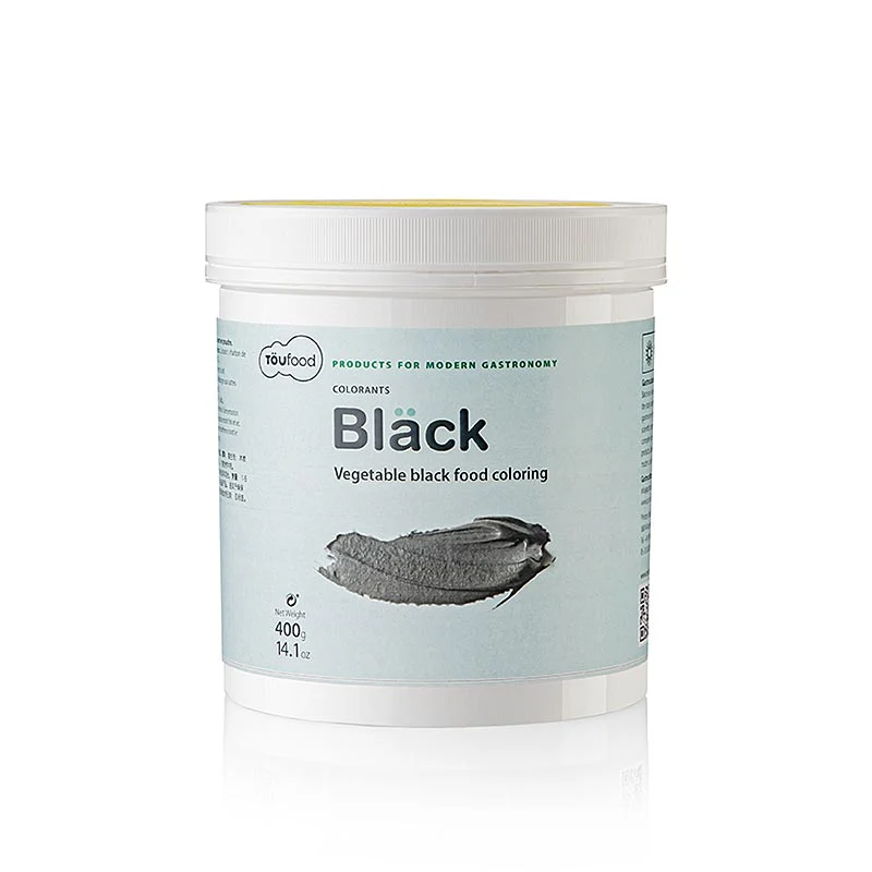 BLÄCK - Lebensmittelfarbe Schwarz aus Kokoskohle, TÖUFOOD, 400 g