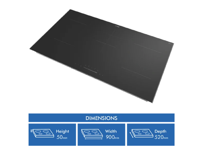 Omega 90cm Ceramic Cooktop, Touch Controls
