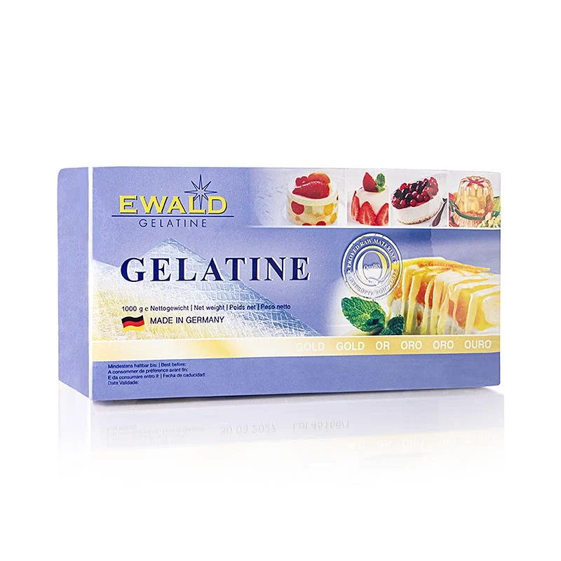 Blatt-Gelatine - Gold, 210 Bloom, 1 kg, ca.500 St