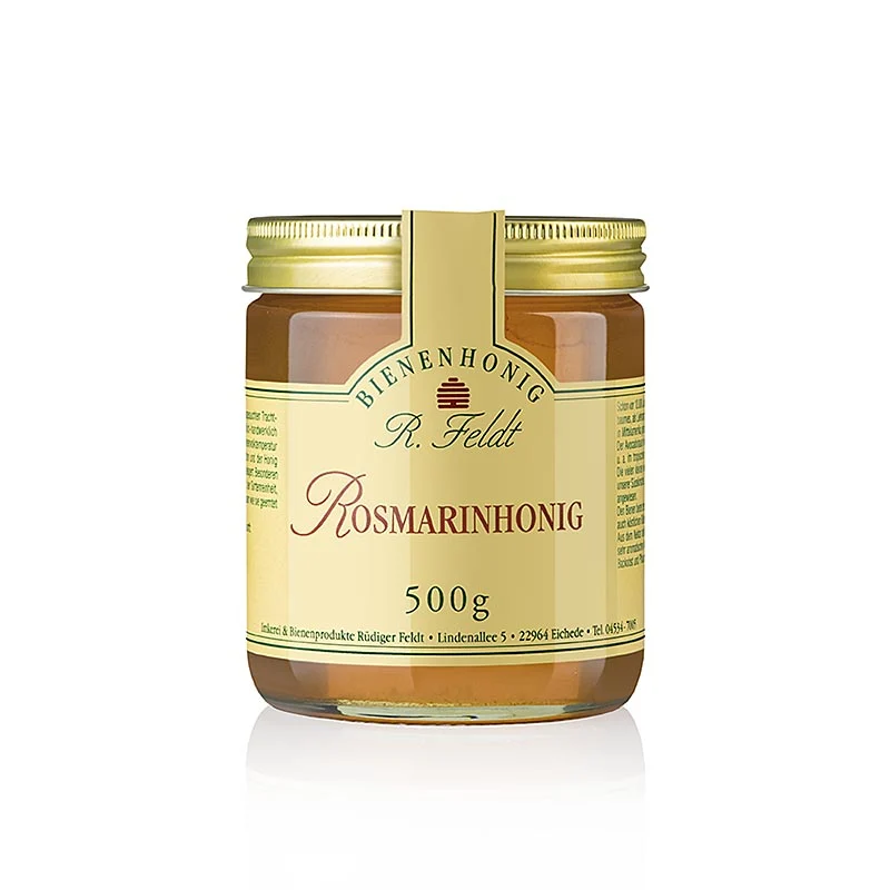 Imkerei Feldt - Rosmarin-Honig, flüssig, zartes blumiges Aroma, 500 g