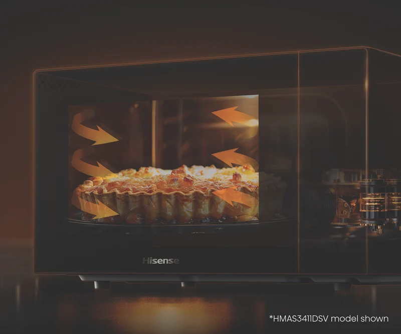 Hisense 34L 1100W Inverter Microwave Dark Stainless Steel