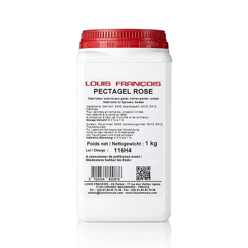 Louis Francois - Pektin - Pectagel Rose, Gelier-/Verdickungsmittel für Eis und Sorbet, 1 kg