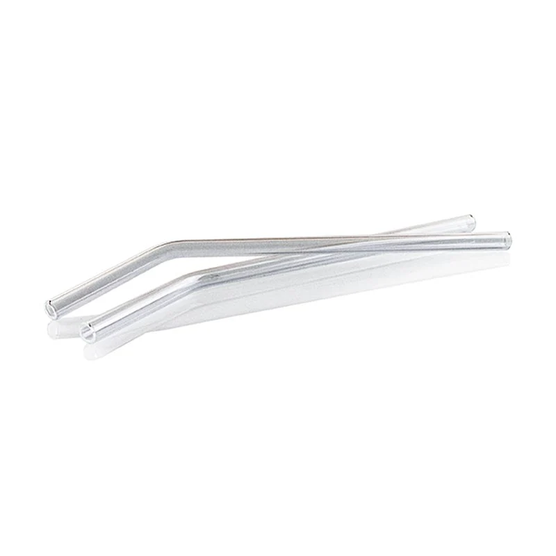Glas-Trinkhalme, gebogen, ø8mm (1,1mm Wand), 21cm, 50 St