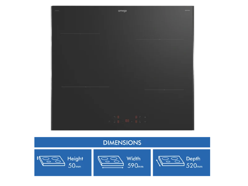 Omega 60cm Ceramic Cooktop, Touch Controls
