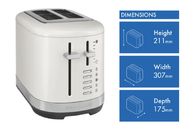 KitchenAid 2 Slice Toaster Porcelain White
