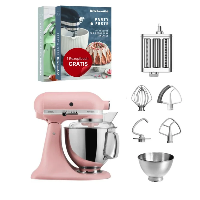 KitchenAid 4,8 L 5KSM175 Artisan Küchenmaschine Pastalover mit 3-in-1 Nudelvorsatz