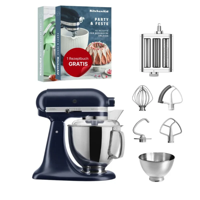 KitchenAid 4,8 L 5KSM175 Artisan Küchenmaschine Pastalover mit 3-in-1 Nudelvorsatz