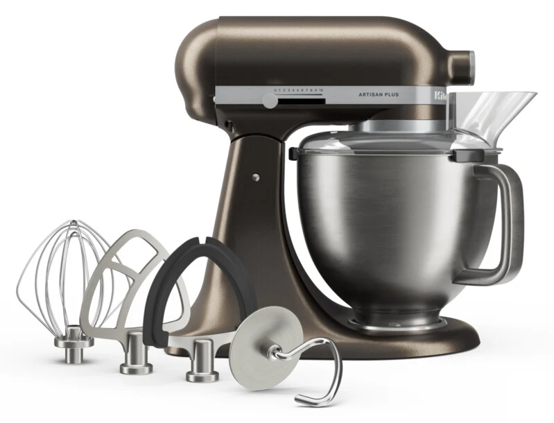 KitchenAid 4,7 L 5KSM50 Artisan Plus Küchenmaschine Meatlover mit Metallfleischwolf + Spritzgebäckvorsatz