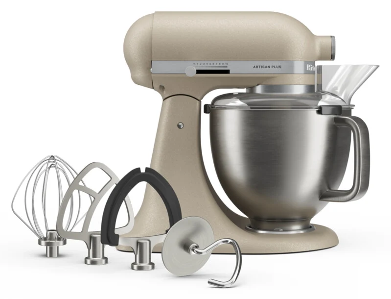 KitchenAid 4,7 L 5KSM50 Artisan Plus Küchenmaschine Meatlover mit Metallfleischwolf + Spritzgebäckvorsatz
