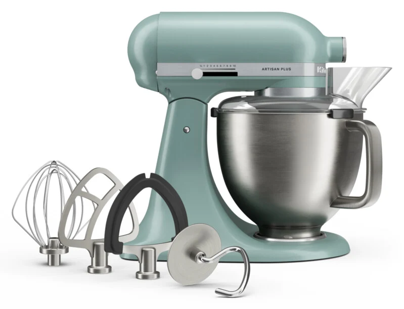 KitchenAid 4,7 L 5KSM50 Artisan Plus Küchenmaschine Meatlover mit Metallfleischwolf + Spritzgebäckvorsatz