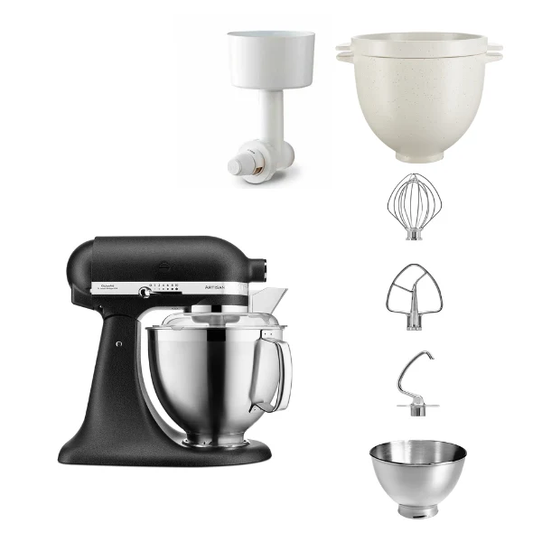 KitchenAid 4,8 L 5KSM185 Artisan Küchenmaschine Breadlover Messerschmidt Getreidemühlenvorsatz, Brotbackschüssel
