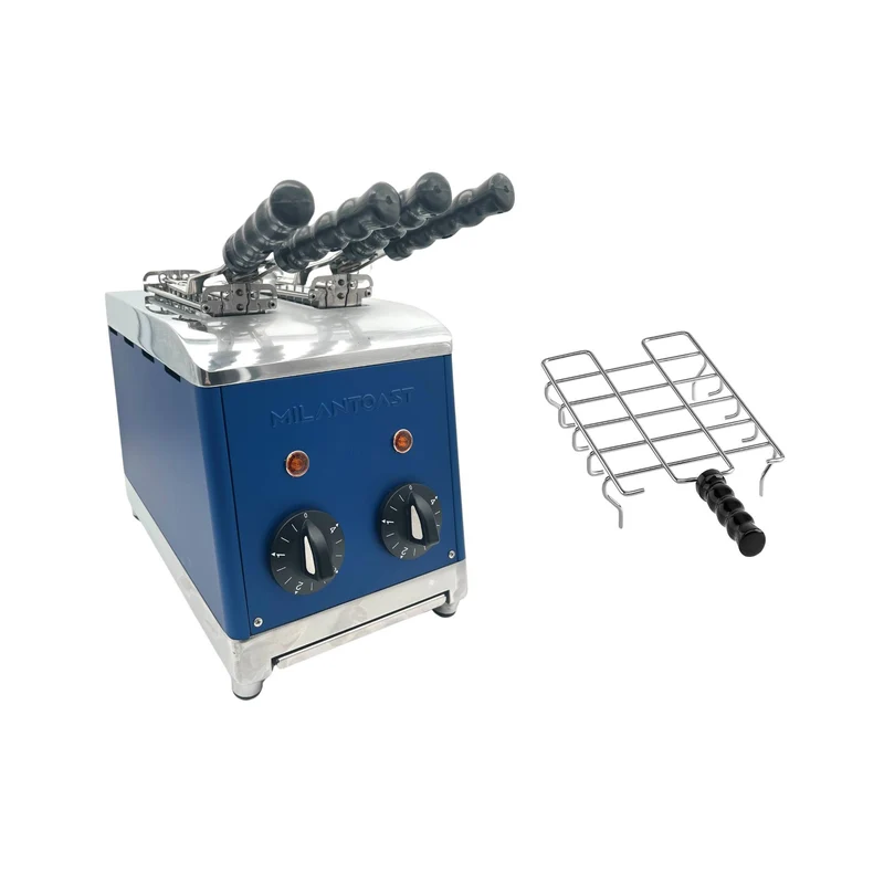 Milantoast 2-er Toaster mit Zangen mit Brötchenaufsatz