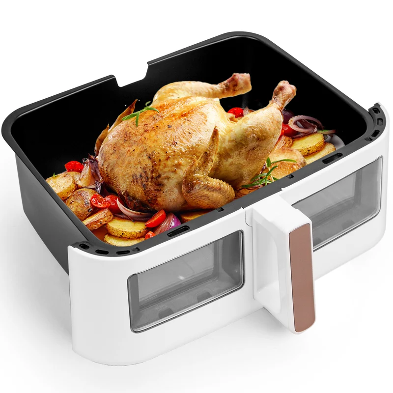(LARGE DRAWER ONLY) Duronic Large Drawer AFD1 WE 2024 VERSION ONWARDS, 10L Drawer Specifically for the Duronic AF24 Air Fryer, One Big Sync Cook Cooking Tray for Dual Zone Air Fryer White