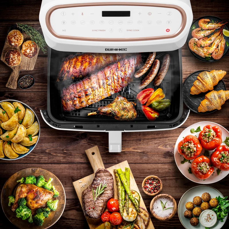 (LARGE DRAWER ONLY) Duronic Large Drawer AFD1 WE 2024 VERSION ONWARDS, 10L Drawer Specifically for the Duronic AF24 Air Fryer, One Big Sync Cook Cooking Tray for Dual Zone Air Fryer White