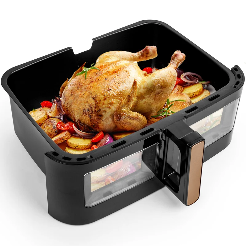 (LARGE DRAWER ONLY) Duronic Large Drawer AFD1 BG 2024 VERSION ONWARDS, 10L Drawer Specifically for The Duronic AF24 Air Fryer, One Big Sync Cook Cooking Tray for Dual Zone Air Fryer Black Gold