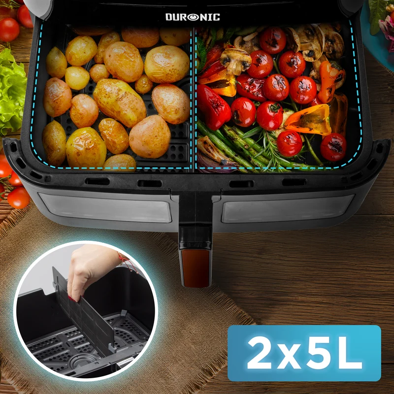(LARGE DRAWER ONLY) Duronic Large Drawer AFD1 BG 2024 VERSION ONWARDS, 10L Drawer Specifically for The Duronic AF24 Air Fryer, One Big Sync Cook Cooking Tray for Dual Zone Air Fryer Black Gold