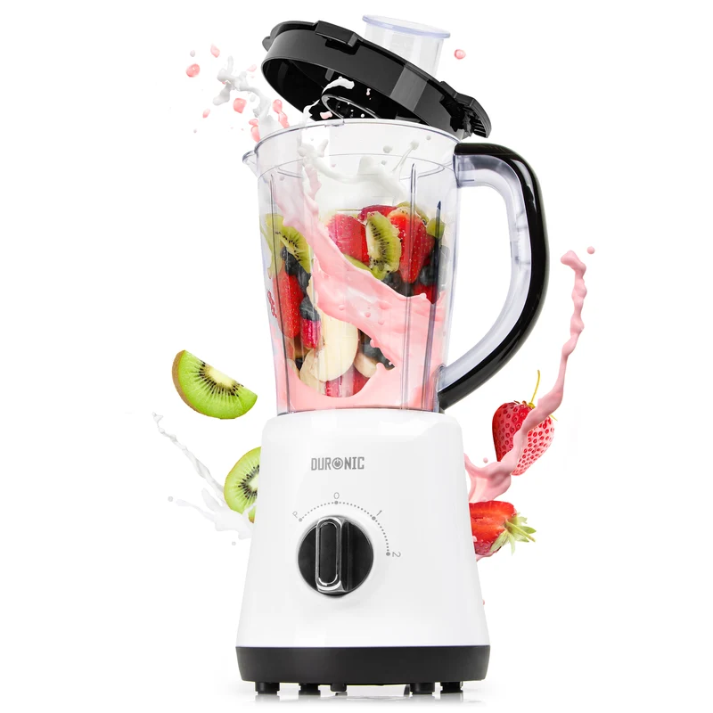 Duronic Jug Blender BL16 BPA Free 1.5L Smoothie Maker for Ice Slushies Protein Shakes Baby Food & Soups 500W Electric Blenders with Removable Blades Soup Makers with Pulse Feature