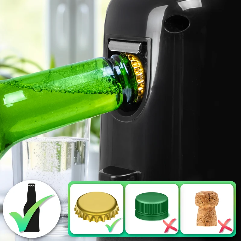 Duronic Electric Can Opener CO40 BK Automatic Tin Openers with Knife Sharpener & Bottle Opener 50W Magnetic Electrical Can Openers One Touch Tin Opener for Arthritis Elderly Seniors BLACK