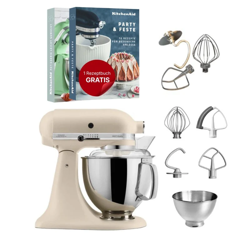 KitchenAid 4,8 L 5KSM175 Artisan Küchenmaschine Tschimmlover mit Tschimmhook Rührelementen