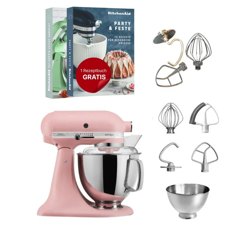 KitchenAid 4,8 L 5KSM175 Artisan Küchenmaschine Tschimmlover mit Tschimmhook Rührelementen