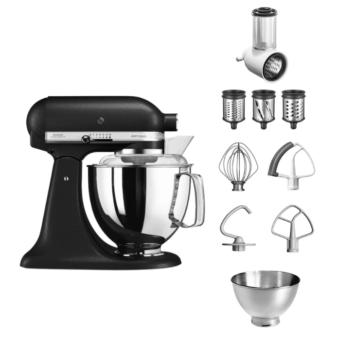 KitchenAid 4,8 L 5KSM175 Artisan Küchenmaschine Beginnerset mit Gemüseschneider