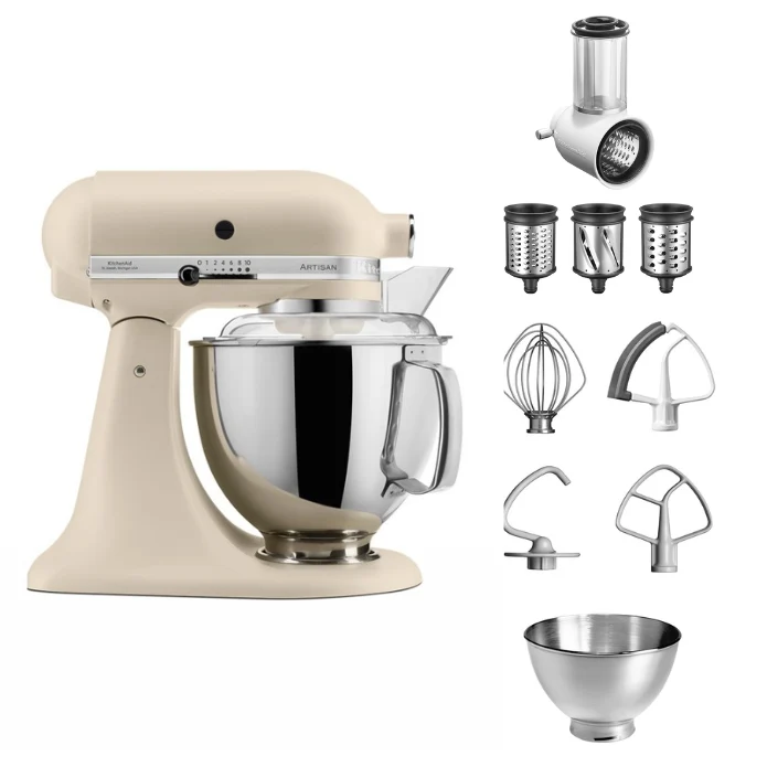 KitchenAid 4,8 L 5KSM175 Artisan Küchenmaschine Beginnerset mit Gemüseschneider
