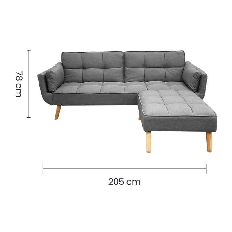 Tokoa Sofá Cama con Piecero 205x78x81cm