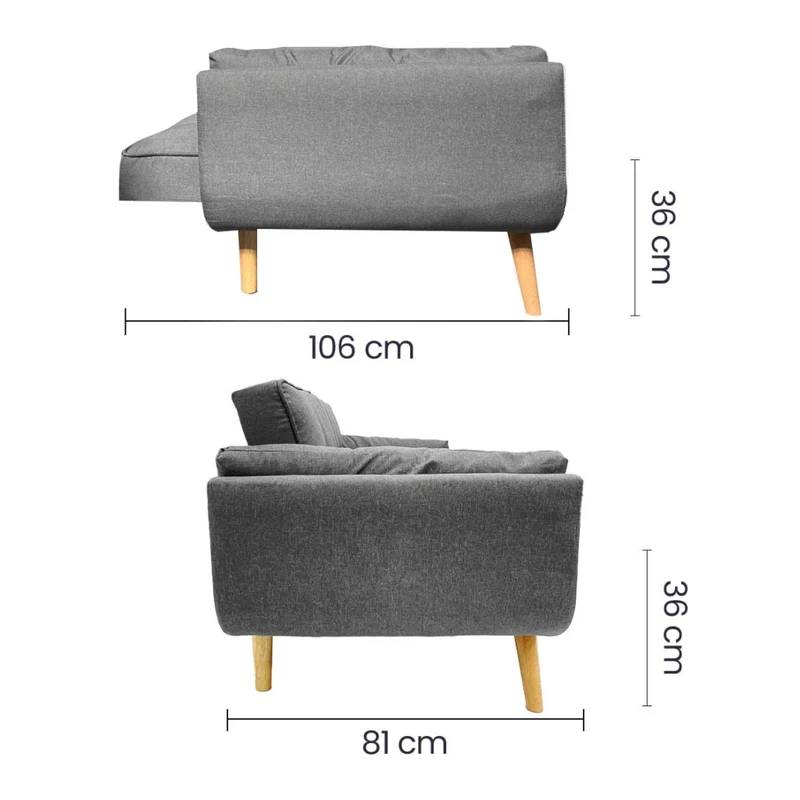 Tokoa Sofá Cama con Piecero 205x78x81cm