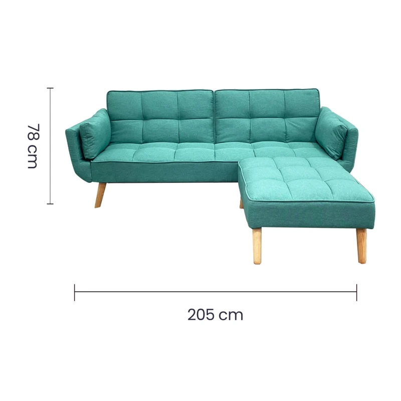 Tokoa Sofá Cama con Piecero 205x78x81cm
