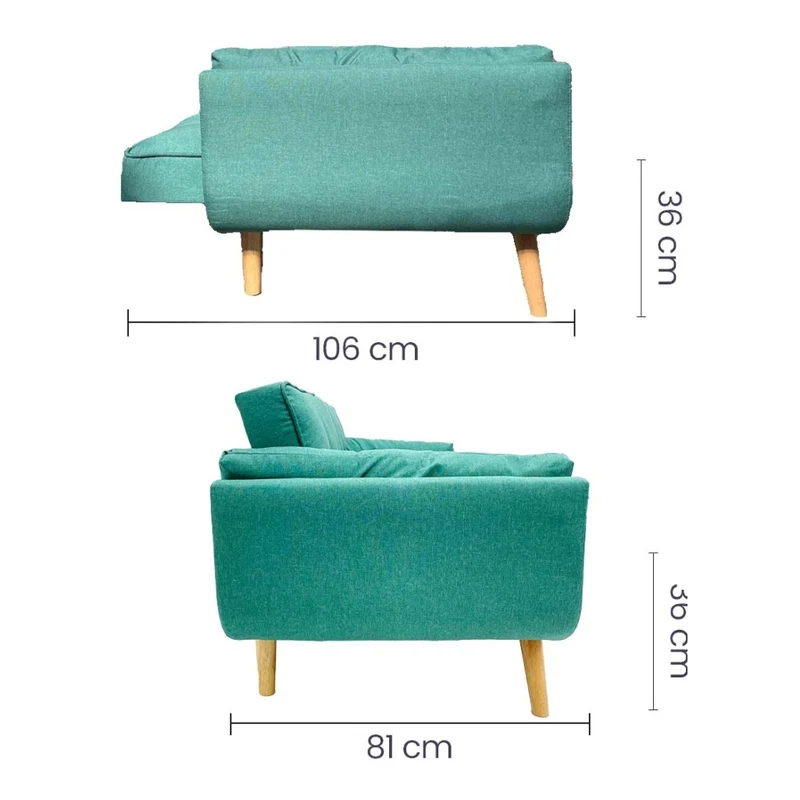 Tokoa Sofá Cama con Piecero 205x78x81cm