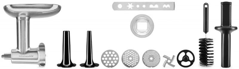 KitchenAid Metallfleischwolf Set mit Westmark Spritzgebäckvorsatz + 5KSMMGA Gr. 8