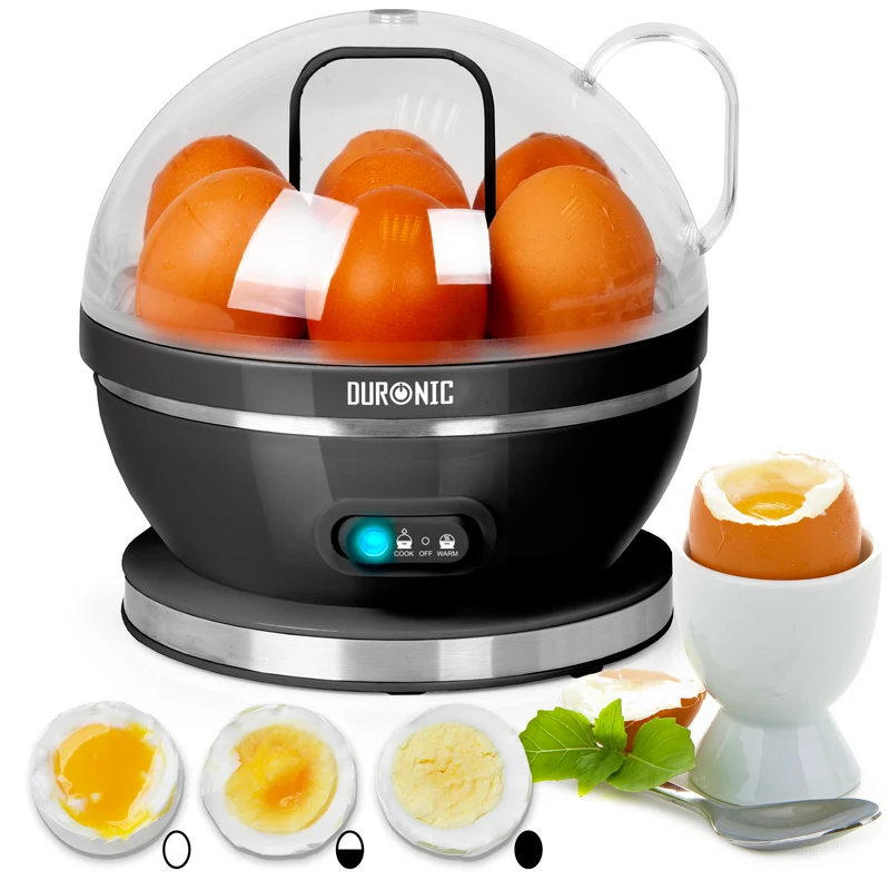 Duronic Electric Egg Boiler EB27 BK Steamer for Eggs 400W Automatic Egg Boiler Electronic Omelette Maker Poacher for 7 Soft, Medium & Hard Boiled Eggs