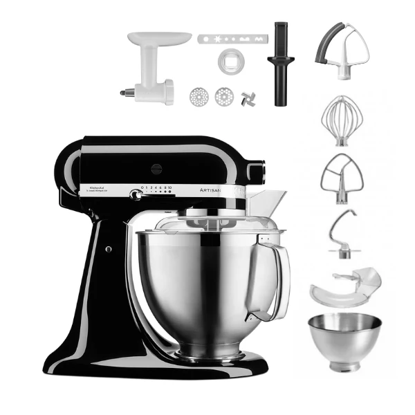 KitchenAid 4,8 L 5KSM185 Artisan Küchenmaschine Cookielover Artisan Fleischwolf+Spritzgebäck+Flexirührer