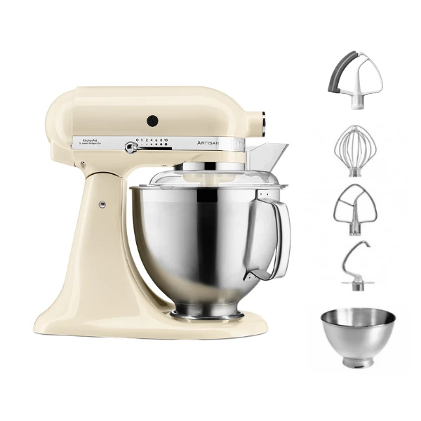 KitchenAid 4,8 L 5KSM185 Artisan Küchenmaschine Flexiset Artisan + Flexirührer