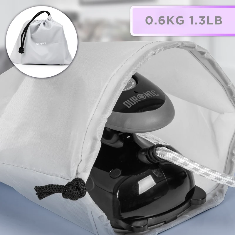 Duronic Travel Iron SI2 BK 375W Mini Irons with Variable Temperature Portable 50ml Black Steam Iron For Holiday Quilting Crafts Compact Design for Travelling