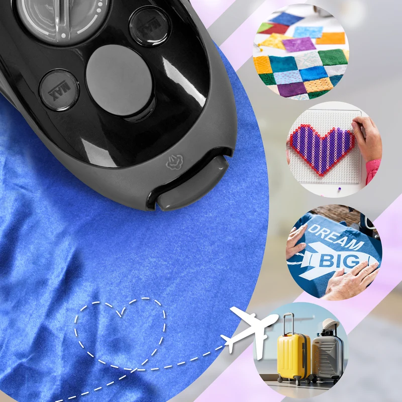 Duronic Travel Iron SI2 BK 375W Mini Irons with Variable Temperature Portable 50ml Black Steam Iron For Holiday Quilting Crafts Compact Design for Travelling
