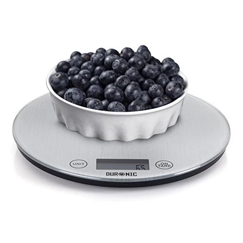 Duronic Digital Kitchen Scales KS1055 Electronic Kitchen Scale Measuring Weighing Scale Baking Scale for Cooking Baking Postal Mail Pet Food Measurement Baker Weight Scale, with Tare Clear LCD Display