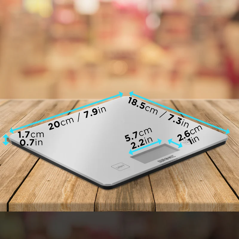 Duronic Digital Kitchen Scales KS1080 Digital Cooking Scales, Food Weighing Balance, Postal Scale, Electronic Weighing Scale for Kitchen, Baking Scale for Cooking, Pet Food, School, Office