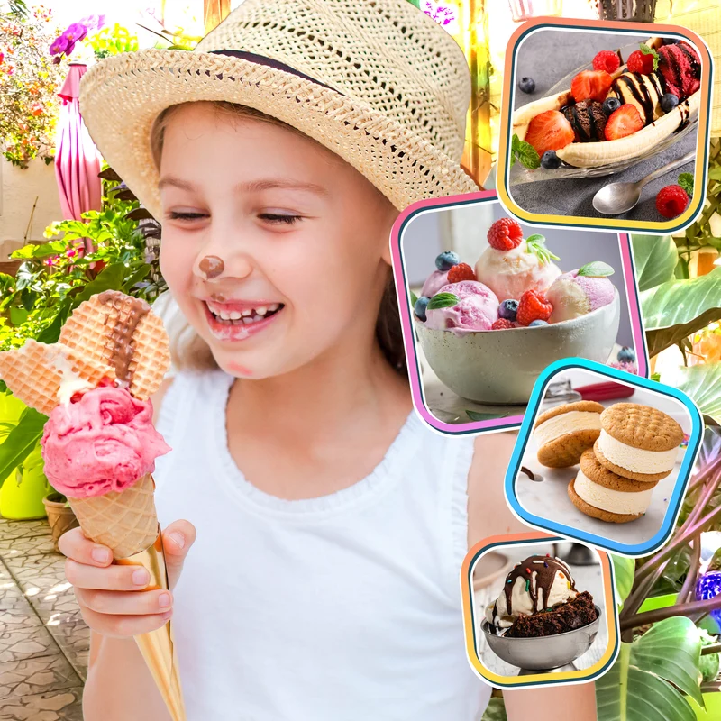 Duronic Ice Cream Maker IM540 BK Homemade Gelato, Sorbet, Frozen Yoghurt Maker Machine, Soft Serve Dessert Makers, Fresh Ice Creams in 30 Min, Compact Portable Design for Family Home Recipes Black